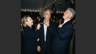 Fact Check: Photo Does NOT Show Hillary Clinton Pulling Jeffrey Epstein's Tie In Front Of Bill Clinton -- It's AI-Generated