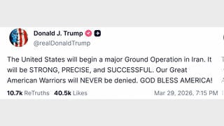 Fact Check: No Trump Post About Ground Operation In Iran That Would Be Strong, Precise And Successful -- Fake Truth Social Screenshot