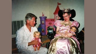 Fact Check: FAKE Photos Of Bill Clinton And Stephen Hawking Dressed In Pajamas And A Princess Outfit -- They're AI