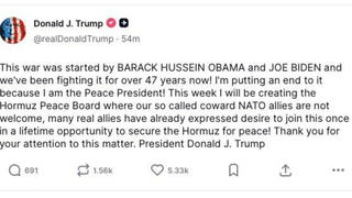 Fact Check: President Trump Did NOT Post About 'Hormuz Peace Board' On Truth Social -- It's A Fake Post