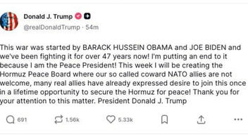 Fact Check: President Trump Did NOT Post About 'Hormuz Peace Board' On Truth Social -- It's A Fake Post