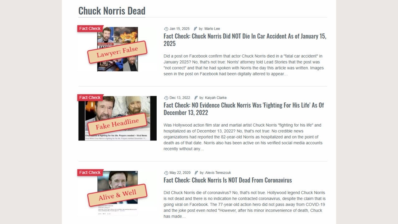 Fact Check: Chuck Norris DID Die On March 19, 2026