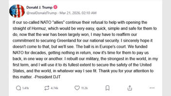 Fact Check: NO Trump Post Threatening NATO Allies About Greenland Over Lack Of Hormuz Support -- Fake Truth Social Screenshot