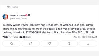 Fact Check: President Trump's Easter Morning Truth Social Post Saying 'Open The F--kin Strait, You Crazy Bastards' Is Real