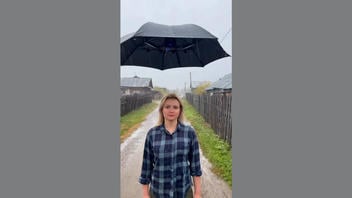Fact Check: Video Of Floating Drone-Powered Umbrella Is NOT Real -- It's AI-Generated 