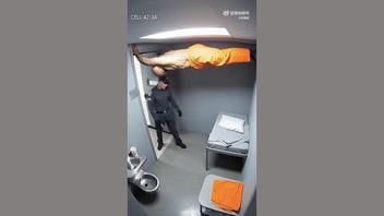 Fact Check: FAKE Video Shows A Prisoner Hiding In Cell By Suspending Himself Under The Ceiling -- It's AI