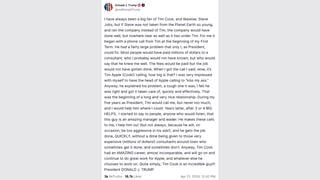 Fact Check: Donald Trump DID Post About Apple CEO Tim Cook Calling Him To 'Kiss My Ass'