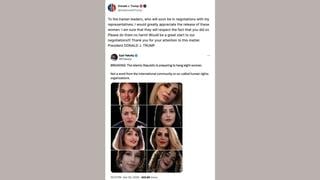 Fact Check: Trump Truth Social Post Does NOT Show '8 AI-Generated Women' Facing Execution in Iran