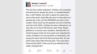 Fact Check: FAKE Trump Truth Social Post Attacking Media Personality JD Delay Is NOT Real
