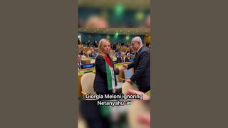 Fact Check: FAKE Video Shows Giorgia Meloni Ignoring, Walking Away From Benjamin Netanyahu At UN
