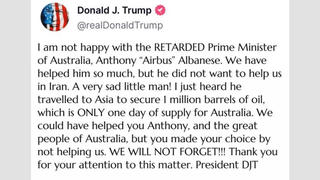 Fact Check: FAKE Trump Truth Social Post Calls Australian PM Anthony Albanese 'Airbus' -- Fabricated Image