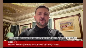 Fact Check: FAKE BBC Report Purported to Prove Zelenskyy Had Stolen Cézanne Painting In His Office -- Real Artwork Was By Ukrainian Artist