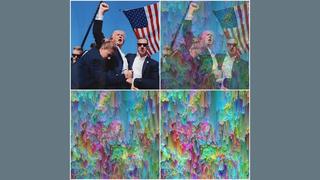 Fact Check: Iconic Raised-Fist Scene From Butler Assassination Attempt Is NOT Hidden Within An Abstract Digital Picture