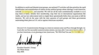 Fact Check: Trump Administration's Counterterrorism Document Does NOT Mention 'Pro-Transgender' Groups And 'We Will Kill You' On The Same Page