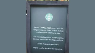Fact Check: Sign Does NOT Show Starbucks Banning Pets In U.S., U.K., Ireland To Become Halal-Certified