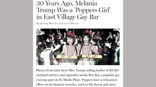 Fact Check: NO EVIDENCE Real Magazine Article Said Melania Trump Was 'Poppers Girl At An East Village Gay Bar' 