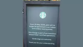 Fact Check: Sign Does NOT Show Starbucks Banning Pets In U.S., U.K., Ireland To Become Halal-Certified