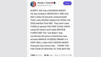 Fact Check: FAKE Trump Post Says Joe Biden Visited Moscow In 1987, Implicates Him In Various Conspiracy Theories