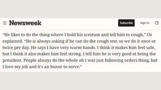 Fact Check: Newsweek Article Did NOT Report That Dr. Oz Gives Trump The 'Cough Test' Every Day