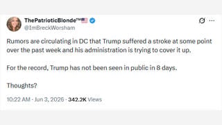 Fact Check: Donald Trump HAS Been Seen Multiple Times In Public Over Eight Days Ending In Early June 2026