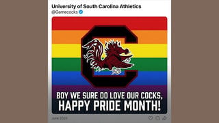 Fact Check: 'Love Our Cocks' Pride Month Joke Is NOT From Official South Carolina Gamecocks Account