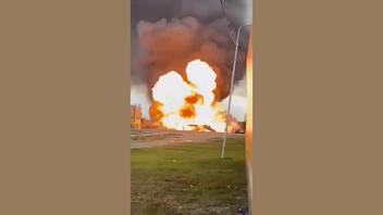 Fact Check: Video Of Burning Fuel Tank Rolling Away After Explosion Is NOT From Iran -- It Shows A 2024 Gas Station Explosion In Chechnya