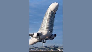 Fact Check: FAKE Video Shows 'White Mega Plane' With Multiple Decks Between Cockpit And Main Body Taking Off