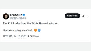 Fact Check: New York Knicks Did NOT Decline White House Invitation -- Date To Be Decided
