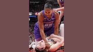Fact Check: FAKE Image Shows Alyssa Thomas Smiling As She Fouls Caitlin Clark In WNBA Game