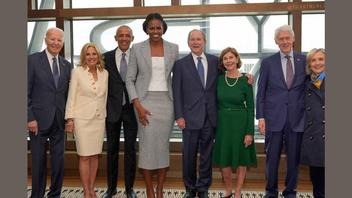 Fact Check: EDITED Photo Falsely Shows Michelle Obama Standing Taller Than Barack Obama, Bidens, Bushes, Clintons