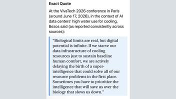 Fact Check: Jeff Bezos Did NOT Say Water Should Be Used To Fuel AI Rather Than For Human Consumption In Public Remarks At 2026 VivaTech Conference In Paris