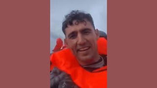 Fact Check: FAKE Video Shows A Machete-Wielding Migrant On A Small Boat Yelling 'This Is the End of England!'