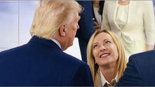 Fact Check: 'Restraining Order' Image of Meloni Gazing at Trump is EDITED -- Not Original