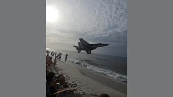 Fact Check: FAKE Image Shows Blue Angels Flyover On Florida Beach -- Digitally Fabricated Photo