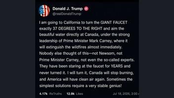 Fact Check: Trump Did NOT Say He Would 'Turn The Giant Faucet' Toward Canada On Truth Social