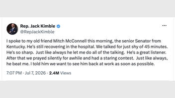 Fact Check: Congressman Jack Kimble Did NOT Speak With Senator Mitch McConnell On July 7, 2026 -- Or Ever