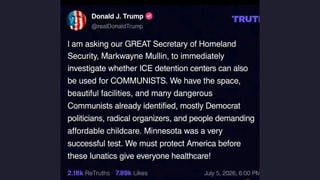 Fact Check: FAKE Screenshot Shows Trump Asking Mullin To Lock Up Communists In ICE Detention Centers -- No Such Truth Social Post