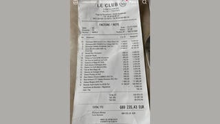 Fact Check: FAKE 689,235.43 EUR Receipt From Le Club 55 In St. Tropez Was Generated By AI