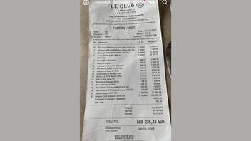 Fact Check: FAKE 689,235.43 EUR Receipt From Le Club 55 In St. Tropez Was Generated By AI