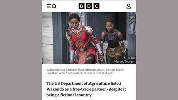 Fact Check: BBC DID Report That USDA Listed Wakanda As Trade Partner -- But The Mistake Was An Accident From 2019