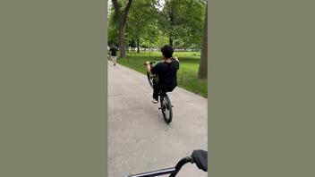 Fact Check: FAKE Video Shows Bike Rider Swerving Toward Pedestrians, Getting Pushed To Ground