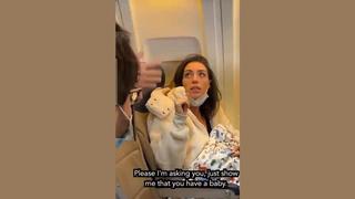Fact Check: Video Shows FAKE Incident Where Flight Attendant Pulls Blanket From Woman Claiming To Have Baby, Revealing Lynx On Plane