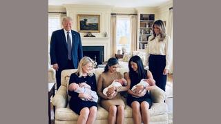 Fact Check: FAKE Photo Shows Karoline Leavitt, Usha Vance, Katie Miller Holding Babies as President, Melania Trump Look On