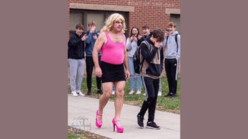 Fact Check: FAKE Image Of Dad Dressed In Wife's Clothes To Pick Up Son From School -- It Is AI-Generated