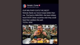Fact Check: Trump Did NOT Post 'Our Military Eats The Best' With AI-Generated Mess Hall Picture