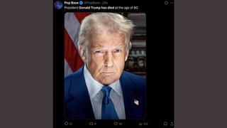 Fact Check: NO Evidence Pop Base Posted 'President Trump Has Died At The Age of 80'