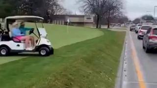 Fact Check: FAKE Video Of Golf Carts Crossing Into Traffic In Naperville, Illinois Is AI-Generated
