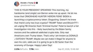 Fact Check: Trump Did NOT Make Post Saying FBI Should Investigate Hunter Biden's Cryptocurrency Coin