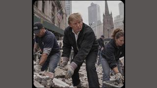 Fact Check: FAKE Image of Trump Clearing Rubble at Ground Zero After 9/11 Is AI-Generated