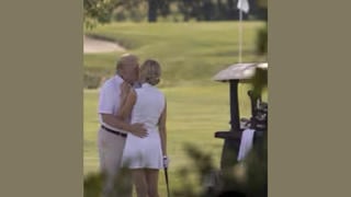 Fact Check: Trump Kissing Woman, Possibly Natalie Harp, on Golf Course -- What We Know